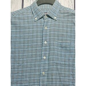 Vineyard Vines Murray Shirt Blue Gingham Check Plaid Brushed Cotton Men's Medium